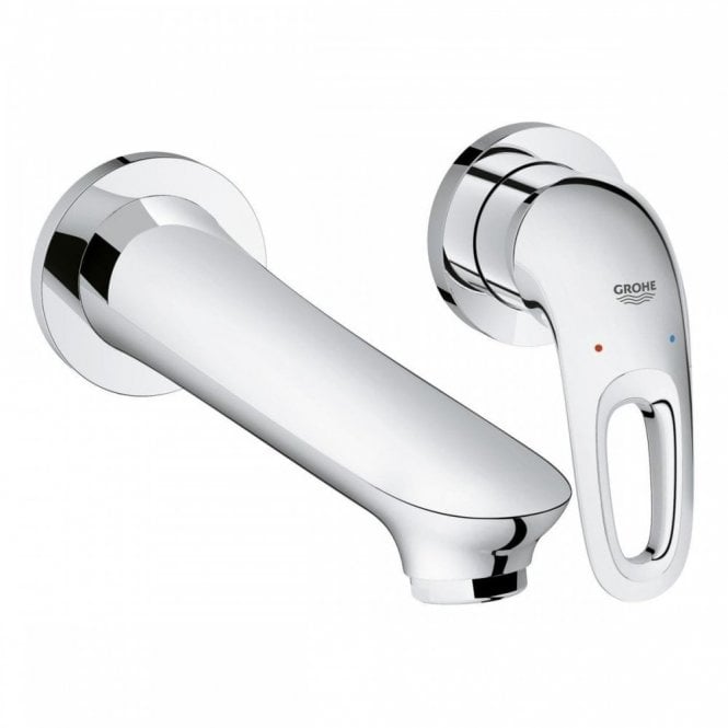 Grohe  Eurostyle 2 Hole M-Size Wall Mounted Basin Mixer Tap - Chrome
