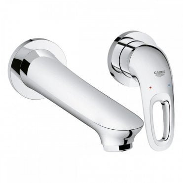 Grohe Eurostyle 2 Hole M-Size Wall Mounted Basin Mixer Tap - Chrome