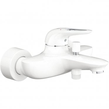 Grohe Eurostyle Single Lever Bath Shower Mixer Tap - Moon white