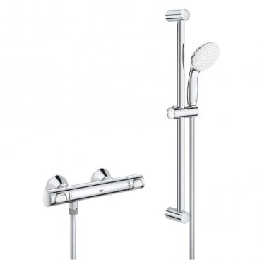 Grohe Grohtherm 500 Thermostatic Bar Shower Set - 620mm High - Chrome