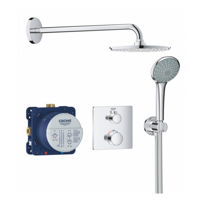 Grohe  Grohtherm Perfect Shower Set Square With Rainshower Cosmopolitan 210 & Hand Shower - 34734000