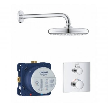 Grohe Grohtherm Perfect Shower Set Square With Tempesta 210 Shower Head  - 34728000