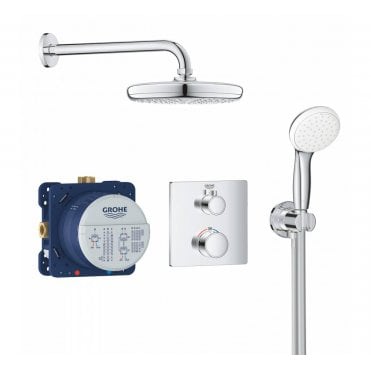 Grohe Grohtherm Perfect Shower Set Square With Tempesta 210 Shower Head & Hand Shower - 34729000