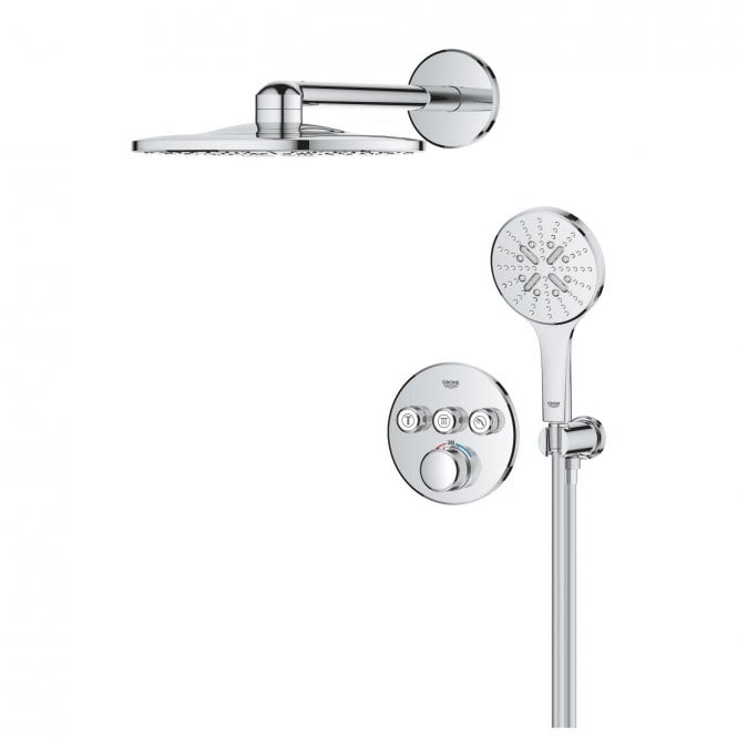 Grohe Grohtherm SmartControl Concealed shower system with Rainshower SmartActive 310 Round