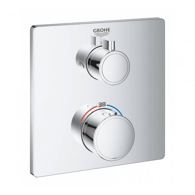 Grohe  Grohtherm Thermostatic Shower Mixer Square With 2 Outlets With Shut Off Valve - 24079000