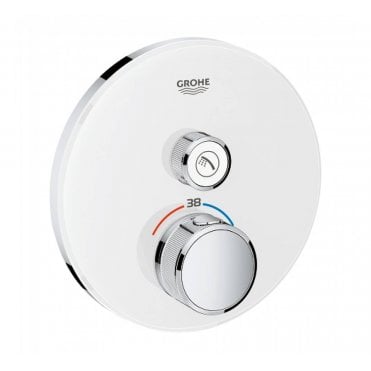 Grohe Grotherm Smart Control Thermostatic Round Trim Moon White For 1 Outlet - 29150LS0