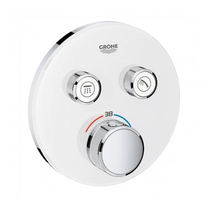 Grohe  Grotherm Smart Control Thermostatic Round Trim Moon White For 2 Outlet - 29151LS0