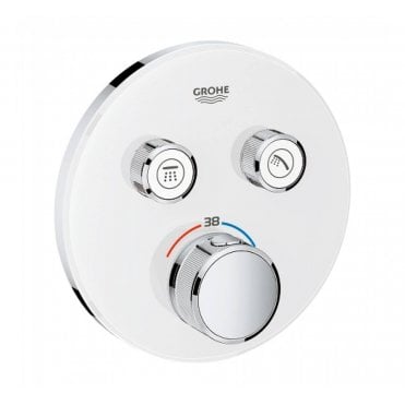 Grohe Grotherm Smart Control Thermostatic Round Trim Moon White For 2 Outlet - 29151LS0