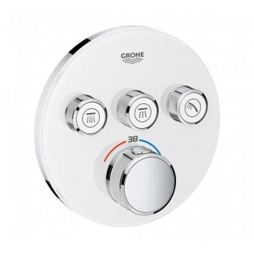 Grohe Grotherm Smart Control Thermostatic Round Trim Moon White For 3 Outlets - 29904LS0