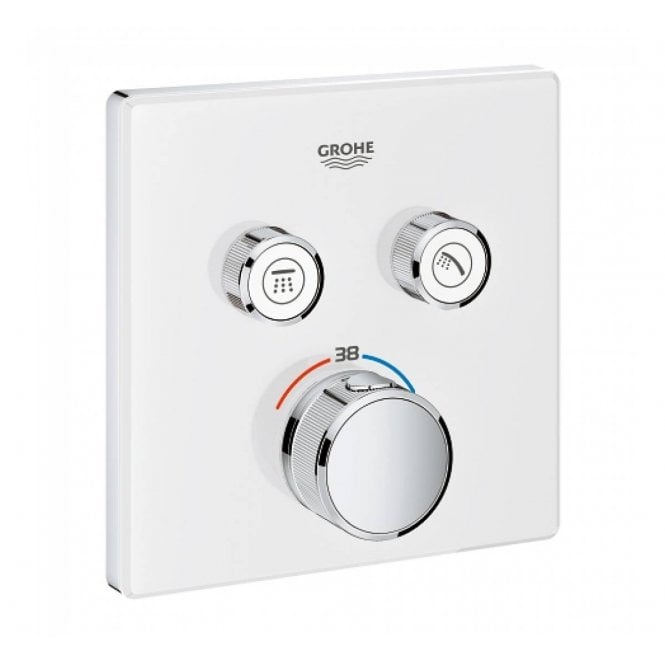 Grohe  Grotherm Smart Control Thermostatic Square Trim Moon White For 2 Outlets - 29156LS0
