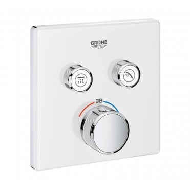 Grohe Grotherm Smart Control Thermostatic Square Trim Moon White For 2 Outlets - 29156LS0
