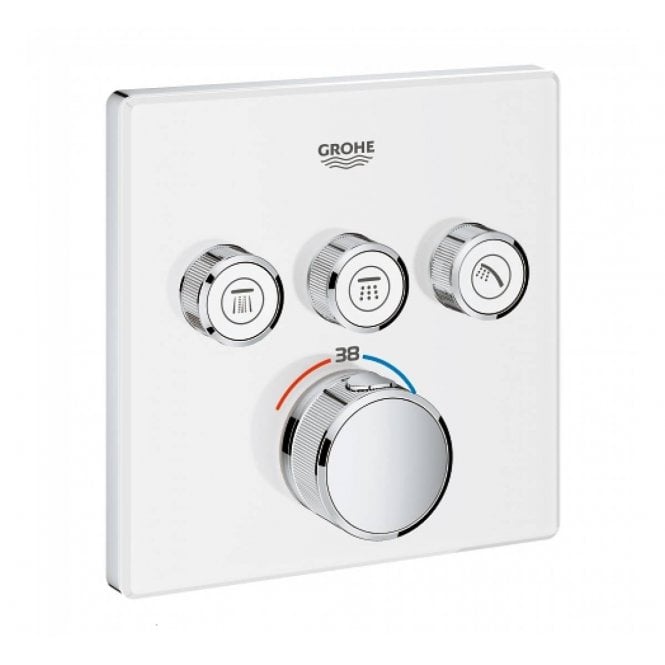 Grohe  Grotherm Smart Control Thermostatic Square Trim Moon White For 3 Outlets - 29157LS0