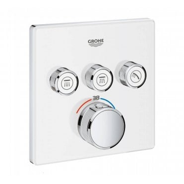 Grohe Grotherm Smart Control Thermostatic Square Trim Moon White For 3 Outlets - 29157LS0