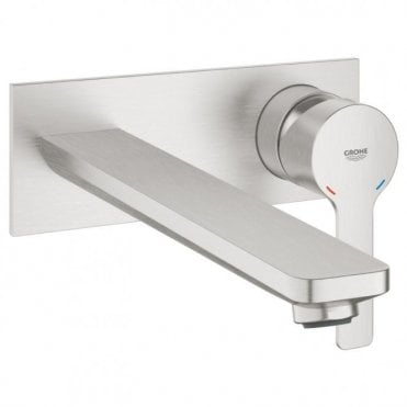 Grohe Lineare L Size 2 Hole Basin Mixer Tap - Super steel