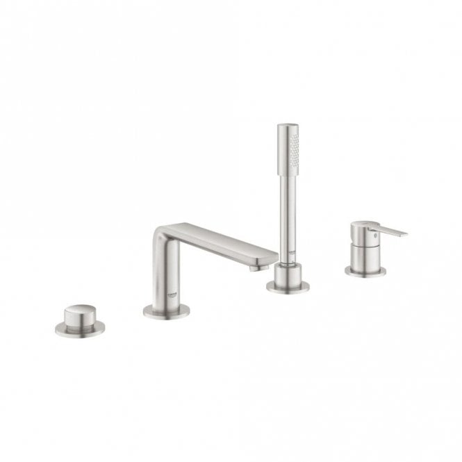 Grohe  Lineare Single Lever 4 Hole Bath Combination - Super steel