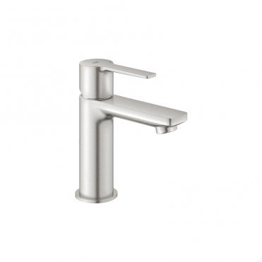 Grohe Lineare XS Size Basin Mixer Tap With Push Open Pop Up Waste - super steel