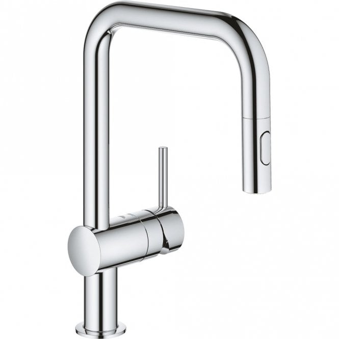 Grohe  Minta Single Lever Kitchen Sink Mixer Tap With Pull Out Spray (Select Finish)