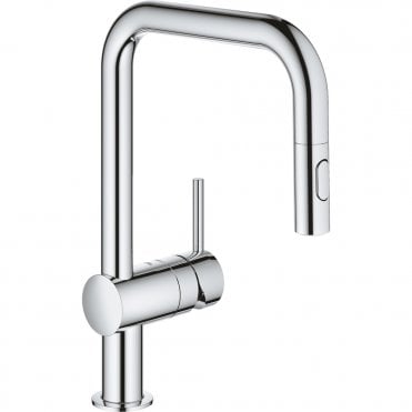 Grohe Minta Single Lever Kitchen Sink Mixer Tap With Pull Out Spray (Select Finish)