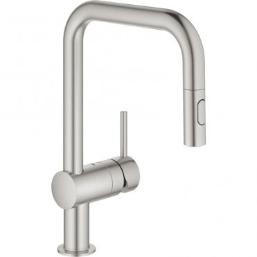 Grohe Minta Single Lever Kitchen Sink Mixer Tap With Pull Out Spray (Select Finish)