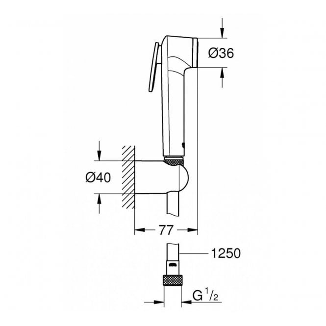 Grohe  New Tempesta-F 30 Trigger Spray Wall Holder Set Free Deilvery - 27513001