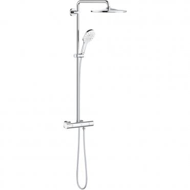 Grohe Rain shower Smart Active 310 Shower System With Thermostat and Without Flow Limiter - Moon White