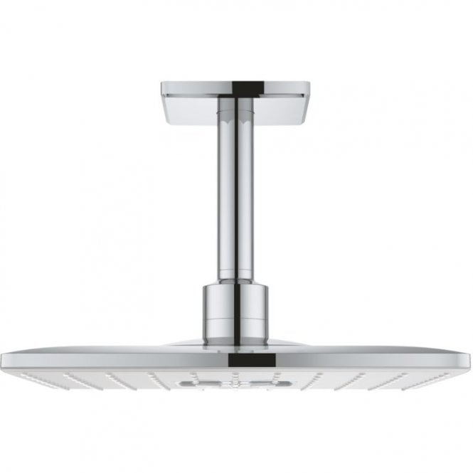 Grohe  Rain shower Smart Active Cube Ceiling Shower Head With Arm - Moon White
