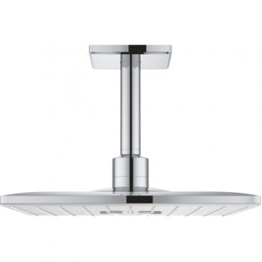 Grohe Rain shower Smart Active Cube Ceiling Shower Head With Arm - Moon White