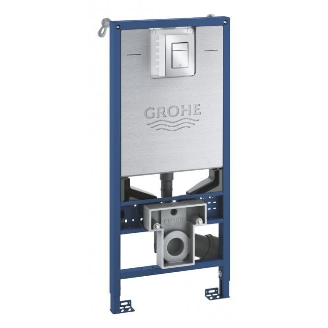 Grohe  Rapid SLX 1.13m Wall Hung WC Frame 3-in-1 Set with Chrome Flush Plate WRAS Approved Concealed Cistern System