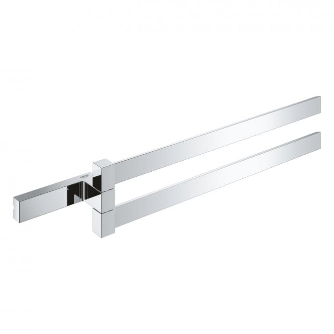 Grohe  Selection Cube Double 400mm Towel Bar - Chrome