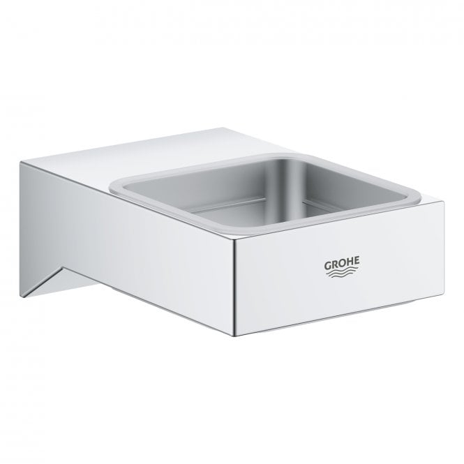 Grohe  Selection Cube Glass/Soap Dish Holder - Chrome