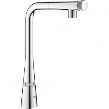 Grohe Zedra Smartcontrol Kitchen Sink Mixer Tap With Pull Out Spray - Super steel