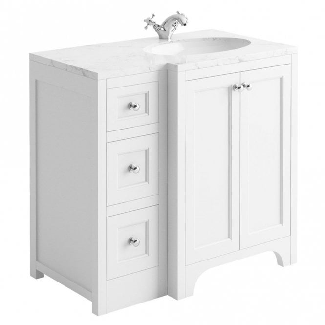 Harrogate  Brunswick 900mm Floorstanding Vanity Unit With Basin  Select Finish and Handing