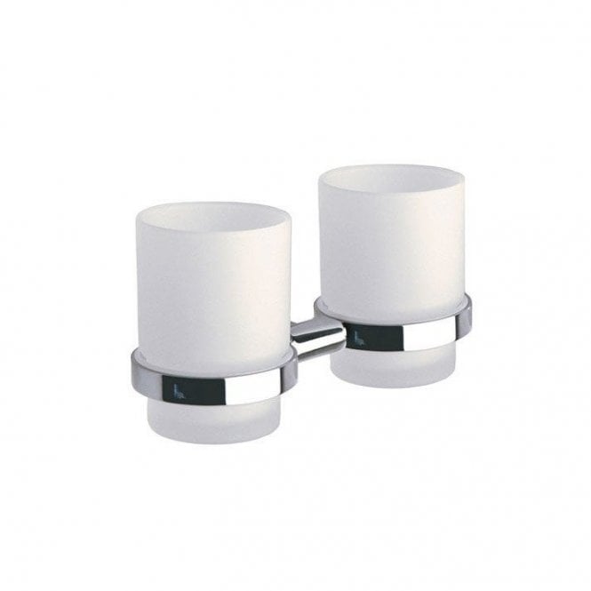 Inda  Forum Double Tumbler and Holder Chrome