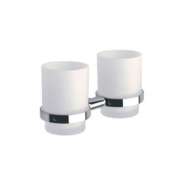 Inda Forum Double Tumbler and Holder Chrome