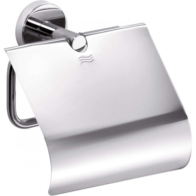 Inda  Gealuna Toilet Roll Holder with Cover Chrome