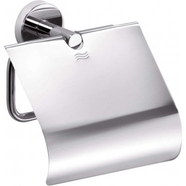 Inda Gealuna Toilet Roll Holder with Cover Chrome