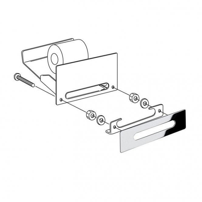 Inda  Hotellerie Concealed Toilet Roll Holder Chrome