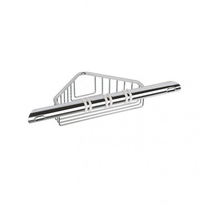 Inda  Hotellerie Grab Bar with Corner Shower Basket Chrome