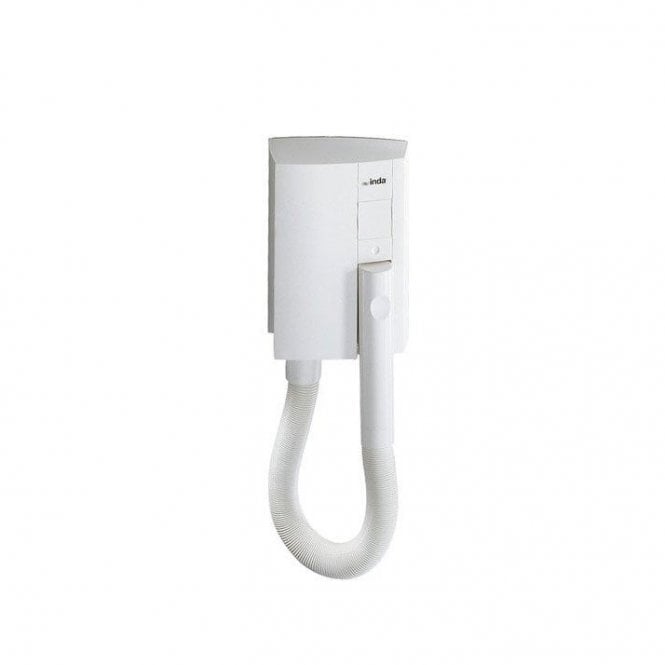 Inda  Hotellerie IP34 Wall Mounted Hairdryer with Timer White