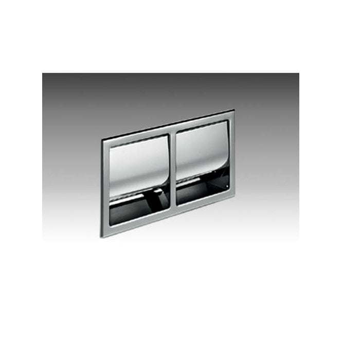 Inda  Hotellerie Recessed Double Toilet Roll Holder Chrome