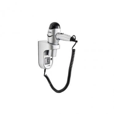 Inda Hotellerie Wall Mounted Hairdryer Silver/Black