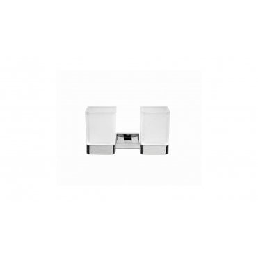 Inda Lea Double Tumbler and Holder Chrome