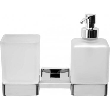 Inda Lea Double Tumbler and Soap Dispenser Chrome