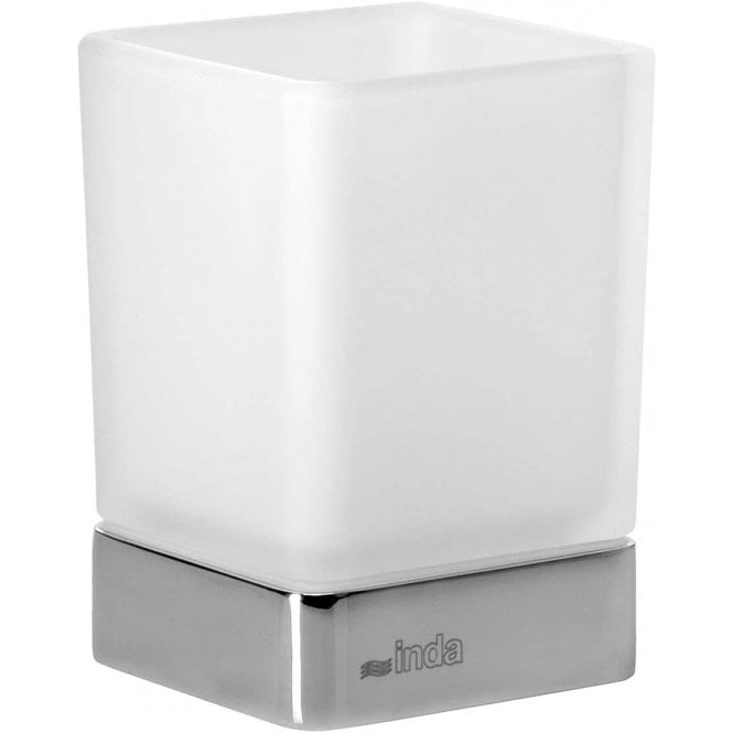 Inda  Lea Freestanding Tumbler and Holder Chrome