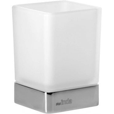 Inda Lea Freestanding Tumbler and Holder Chrome