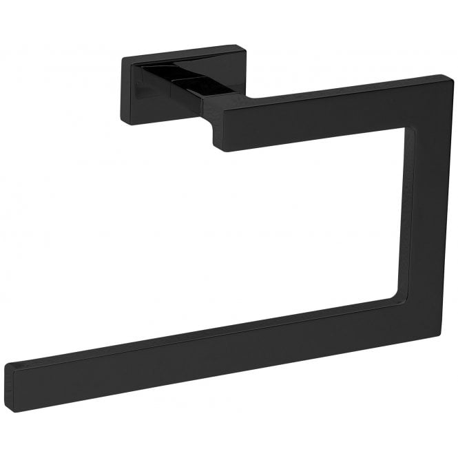 Inda  Lea Towel Ring Matt Black