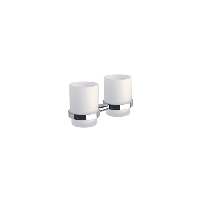 Inda  Storm Double Tumbler and Holder Chrome
