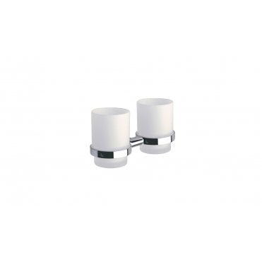 Inda Storm Double Tumbler and Holder Chrome