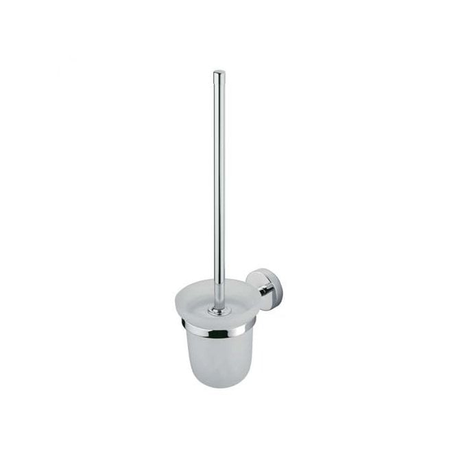 Inda  Storm Toilet Brush and Holder Chrome