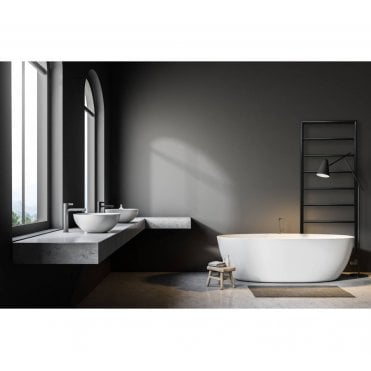 JIS Sussex Alfriston Black Stainless Steel Heated Towel Rail